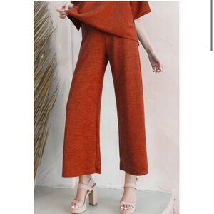 Tyche Terracotta Wide-Leg Pants